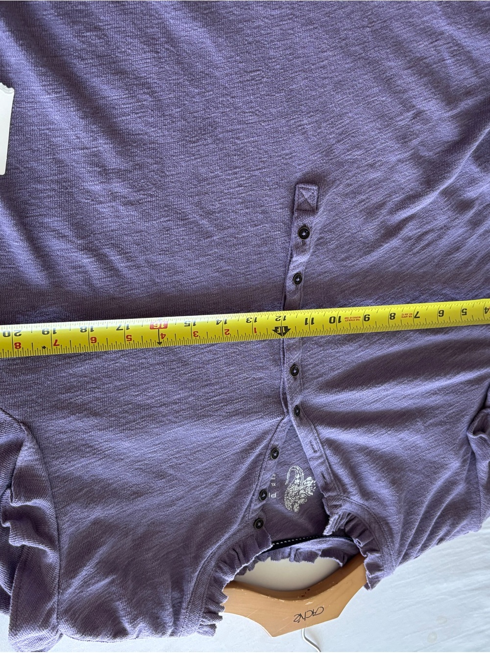 Pilcro (Anthropologie) Ruffle Henley Top Purple Gray - Size XL - NWT - Picture 10 of 10